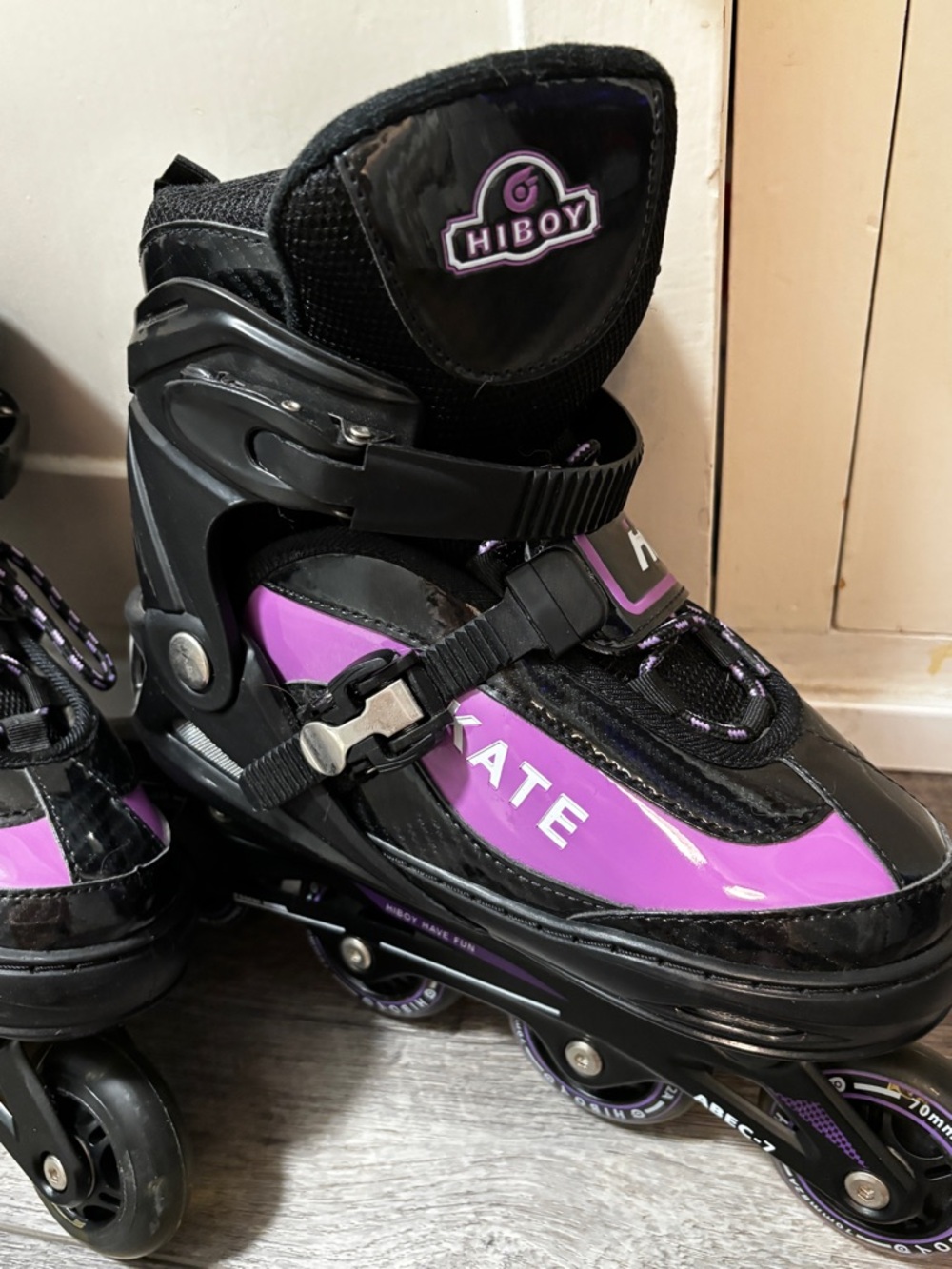 Kids Adjustable Purple Inline Skates